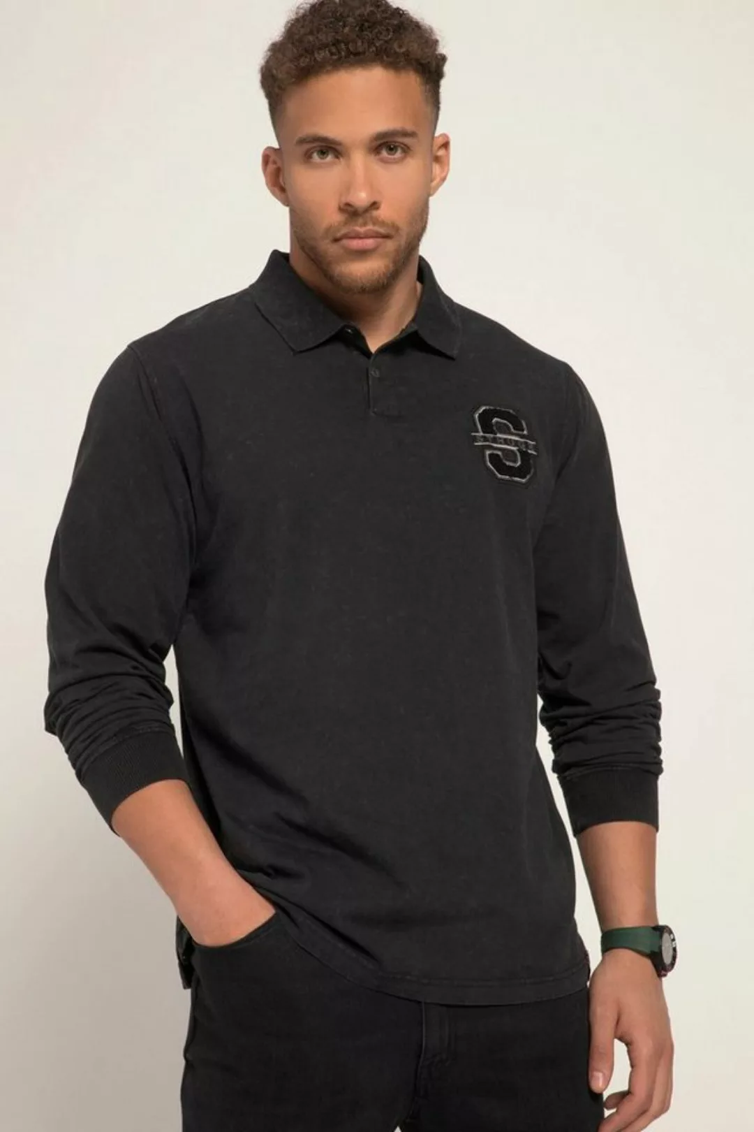 STHUGE Poloshirt STHUGE Poloshirt Langarm Vintage Look bis 8 XL günstig online kaufen