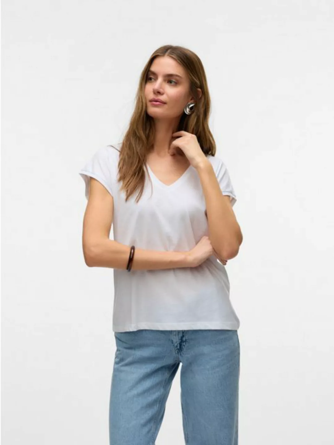 Vero Moda Kurzarmshirt VMLUNA SS V-NECK TEE JRS NOOS günstig online kaufen