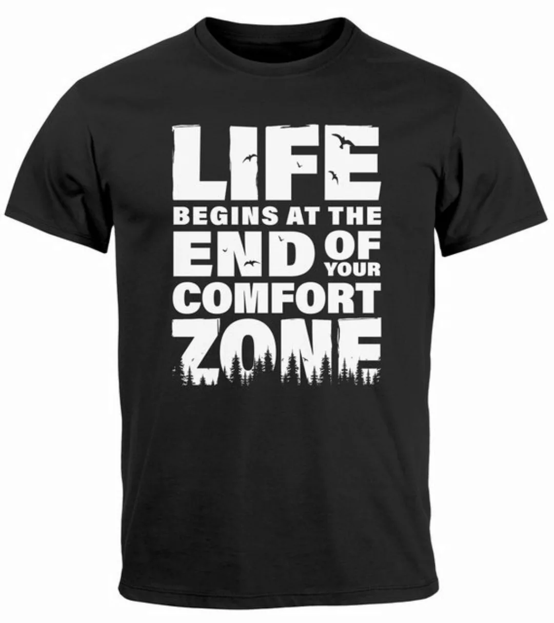 Neverless Print-Shirt Herren T-Shirt Life begins at the end of your Comfort günstig online kaufen