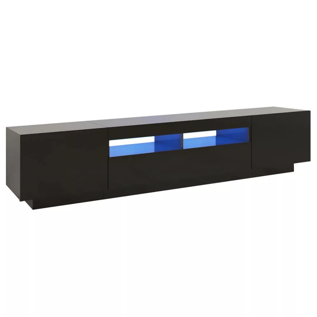 Tv-schrank Mit Led-leuchten Schwarz 200x35x40 Cm günstig online kaufen
