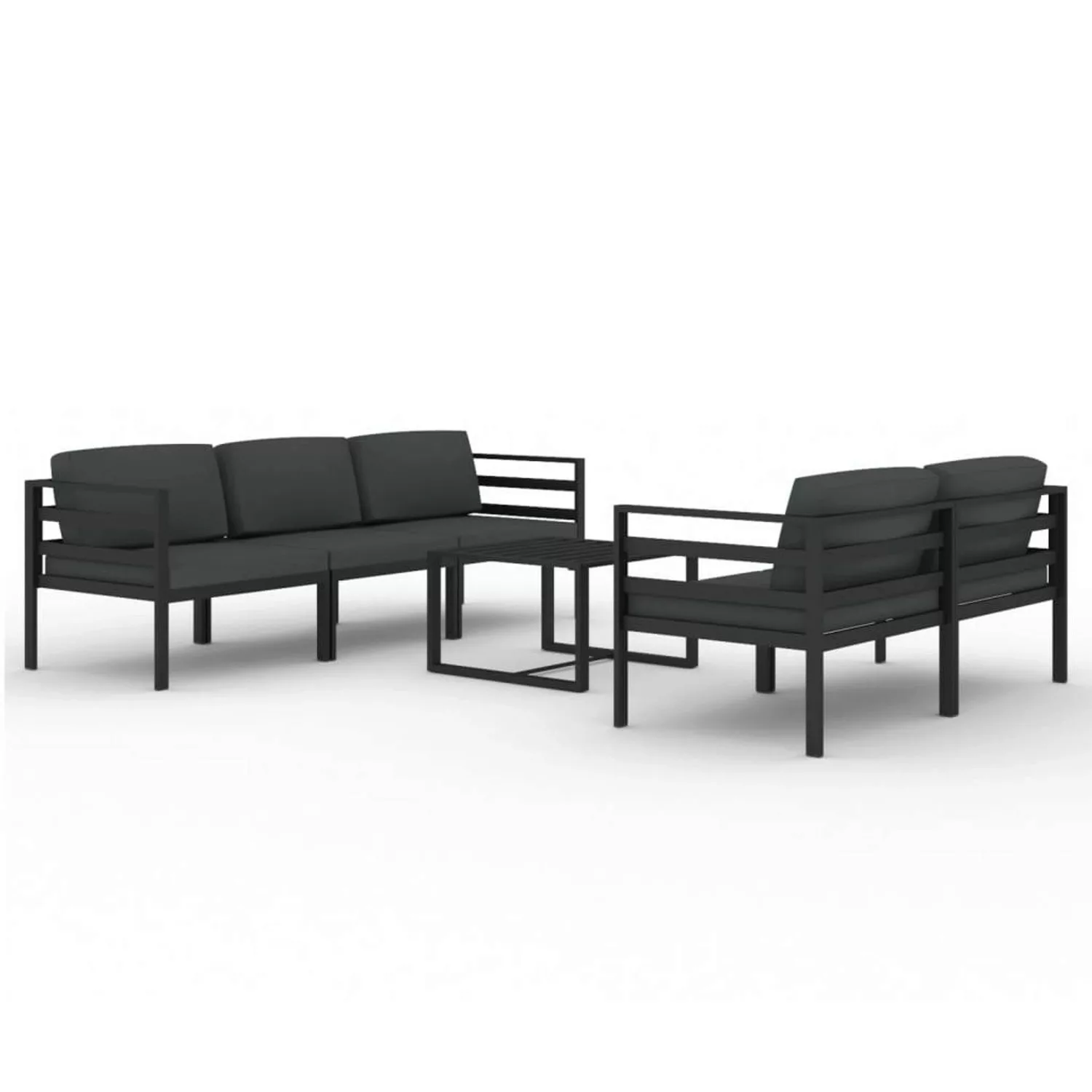 Vidaxl 6-tlg. Garten-lounge-set Mit Kissen Aluminium Anthrazit günstig online kaufen