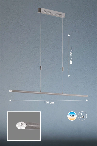 Fischer & Honsel LED-Pendelleuchte Beat TW 1x 41 W Aluminium 4500 lm günstig online kaufen