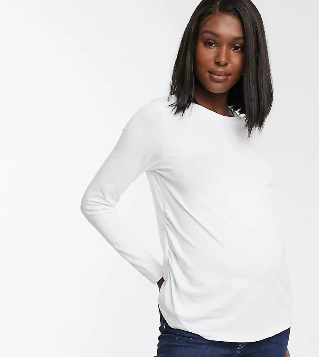 ASOS DESIGN Maternity – Ultimate – Langärmliges Shirt aus Bio-Baumwolle mit günstig online kaufen