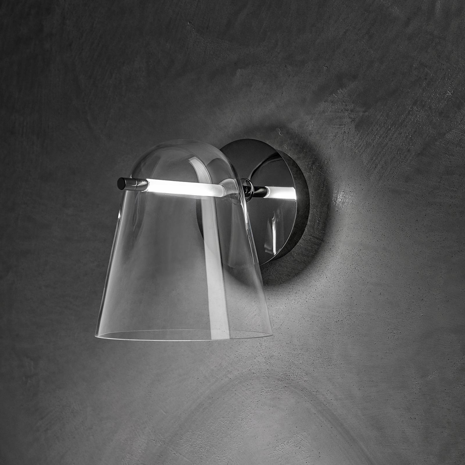 Prandina Sino W3 LED-Wandlampe klar/schwarz chrom günstig online kaufen