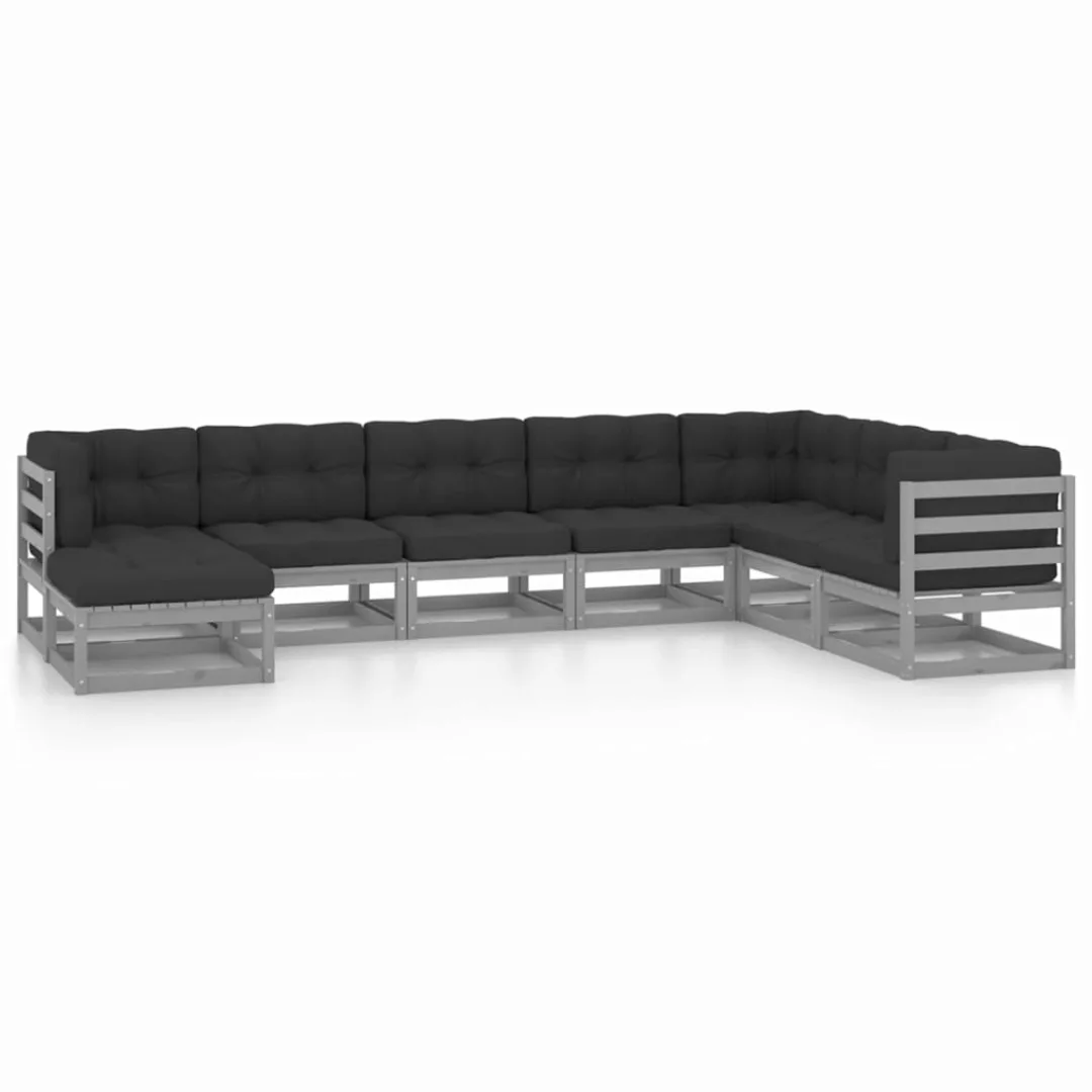 8-tlg. Garten-lounge-set Mit Kissen Kiefer Massivholz günstig online kaufen