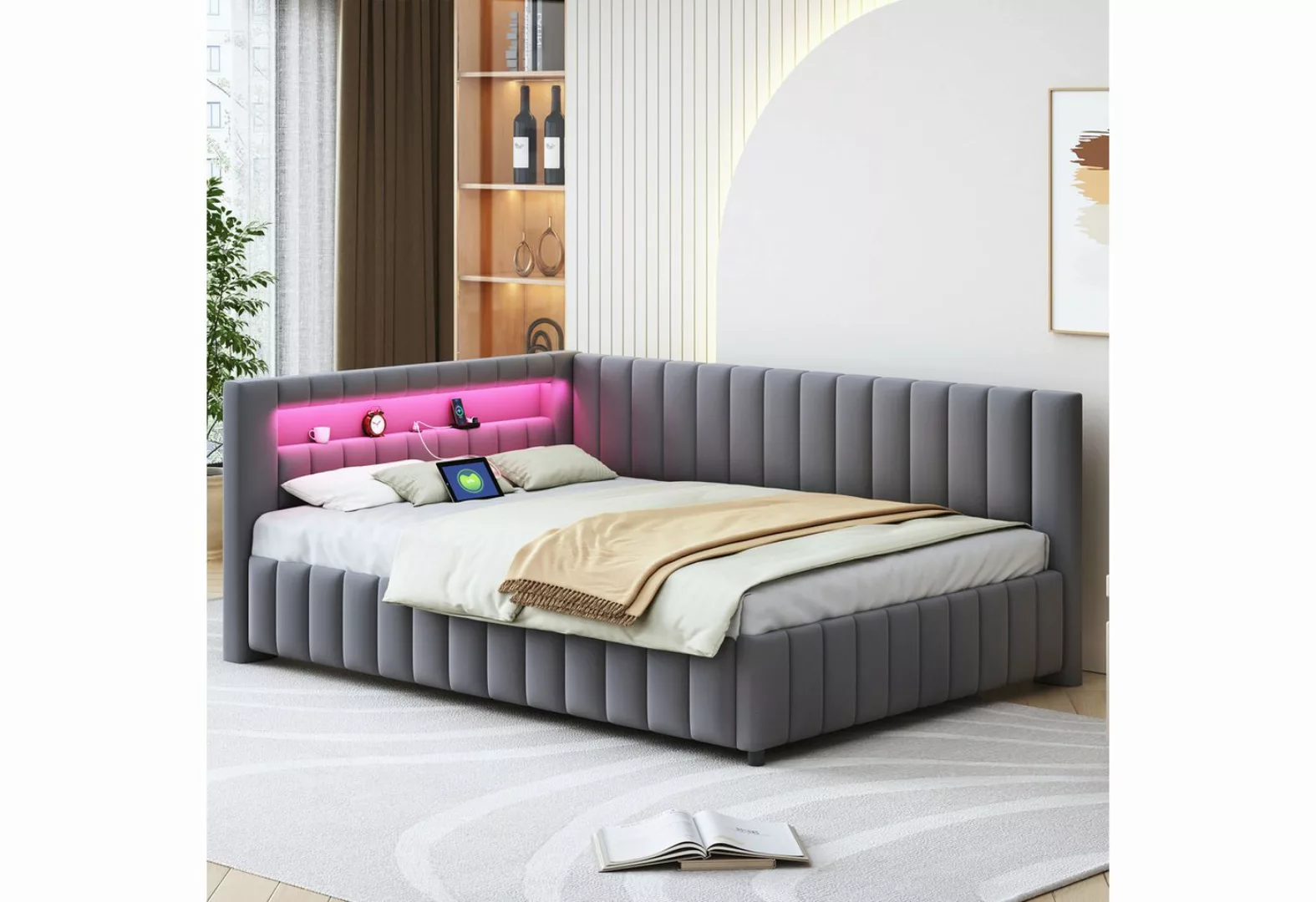 REDOM Schlafsofa Polsterbett Doppelbett Daybett Tagesbett 140x200 cm, aus S günstig online kaufen