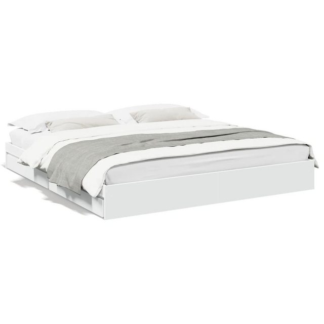 vidaXL Bett Bettgestell mit Schubladen Weiß 180x200 cm Holzwerkstoff günstig online kaufen