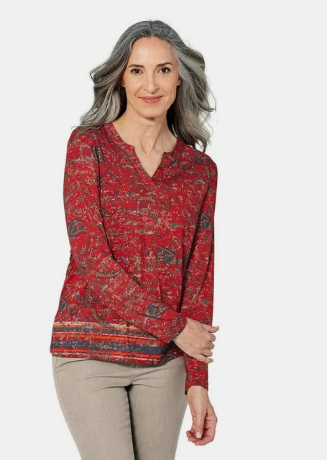 GOLDNER Print-Shirt Langarmshirt mit Paisleymuster günstig online kaufen