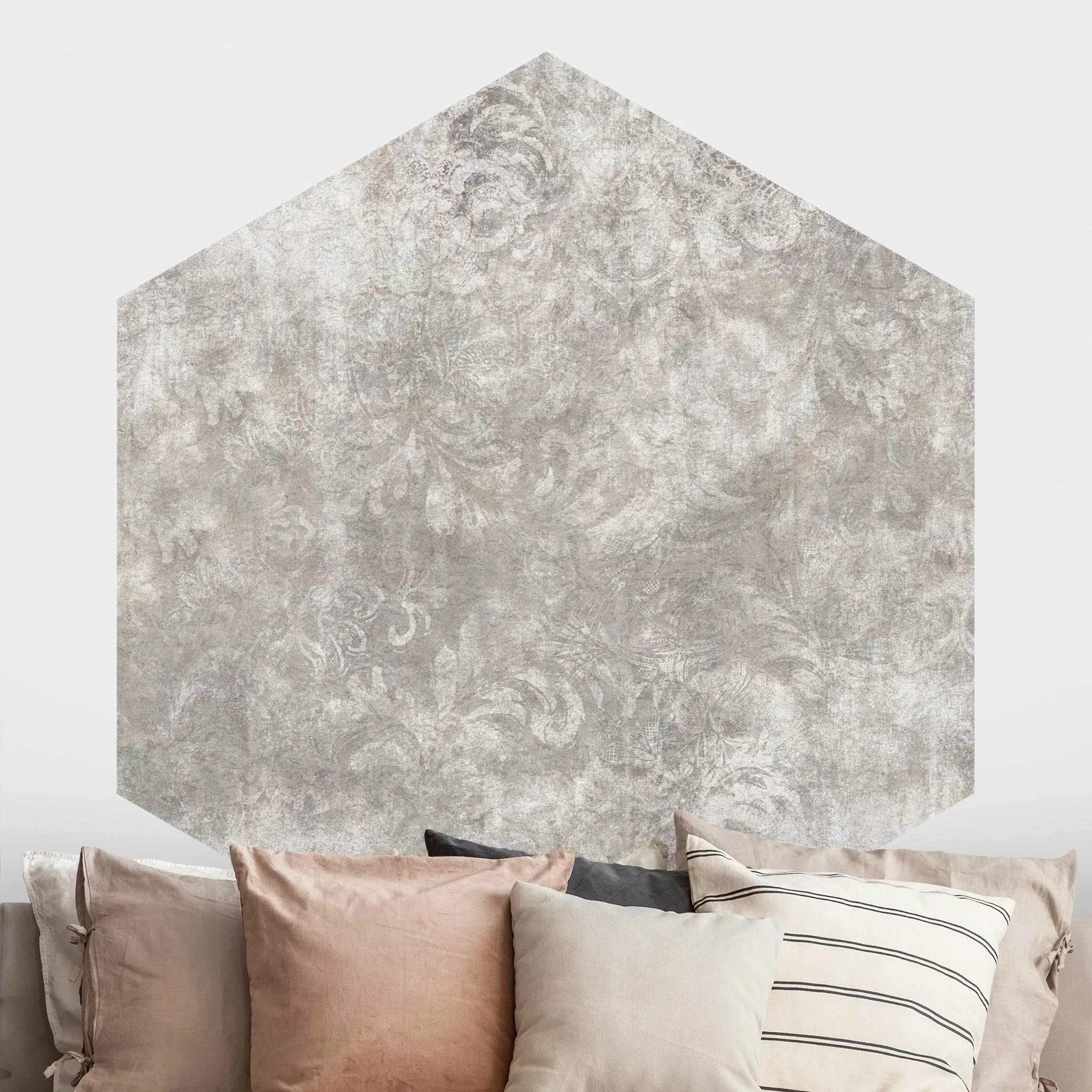 Hexagon Tapete selbstklebend Strukturierte Oberfläche mit Ornamenten günstig online kaufen