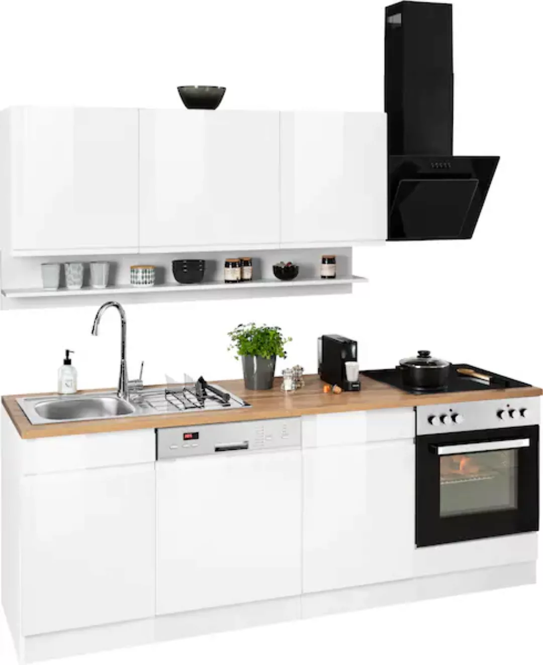Kochstation Küche "KS-Virginia", Breite 220 cm, wahlweise mit oder ohne E-G günstig online kaufen