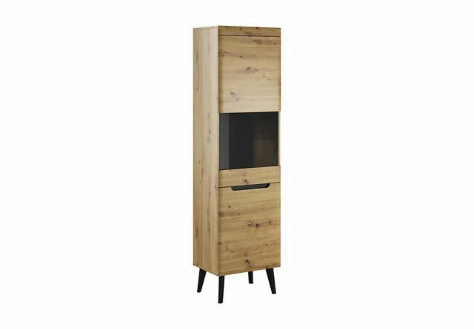 Xlmoebel Ecksofa Neuer Wohnzimmer-Holzschrank mit Glasvitrinen und Regalen. günstig online kaufen