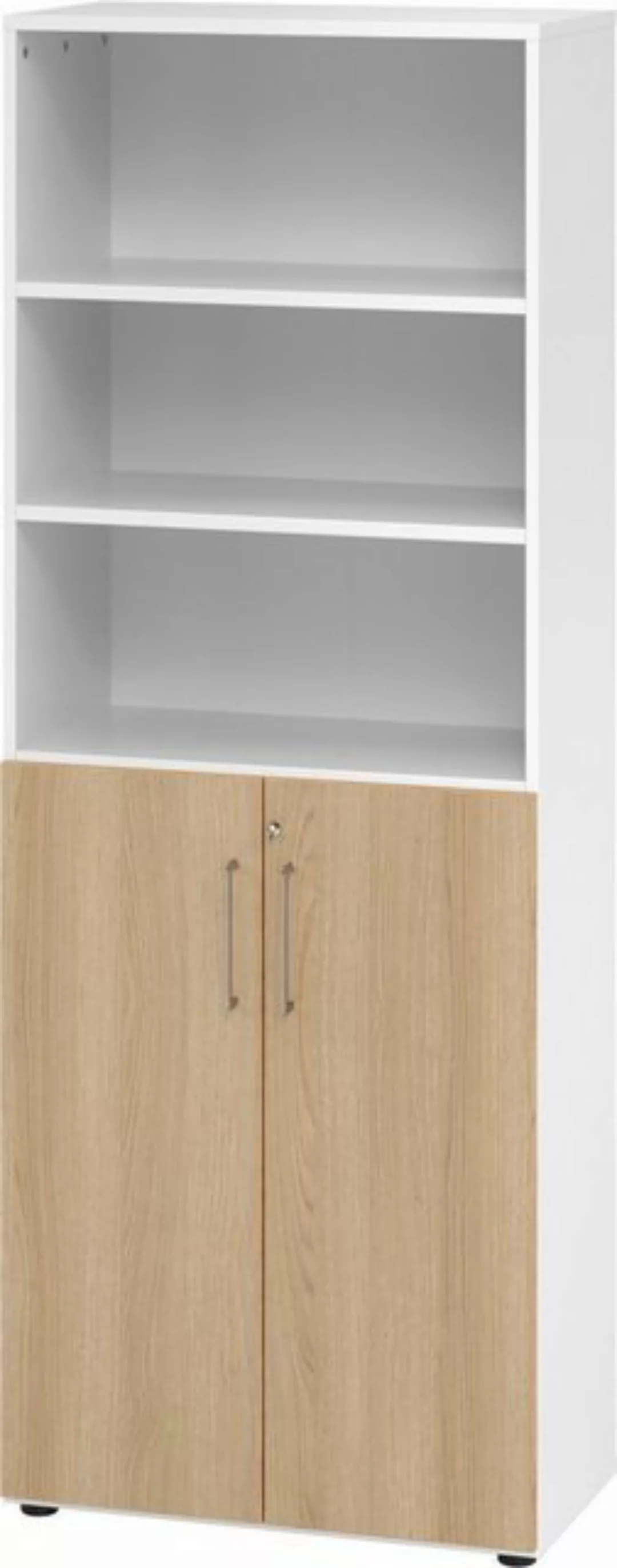 bümö Aktenschrank smart Kombischrank - 3 plus 3 Ordnerhöhen Dekor: Weiß/Eic günstig online kaufen