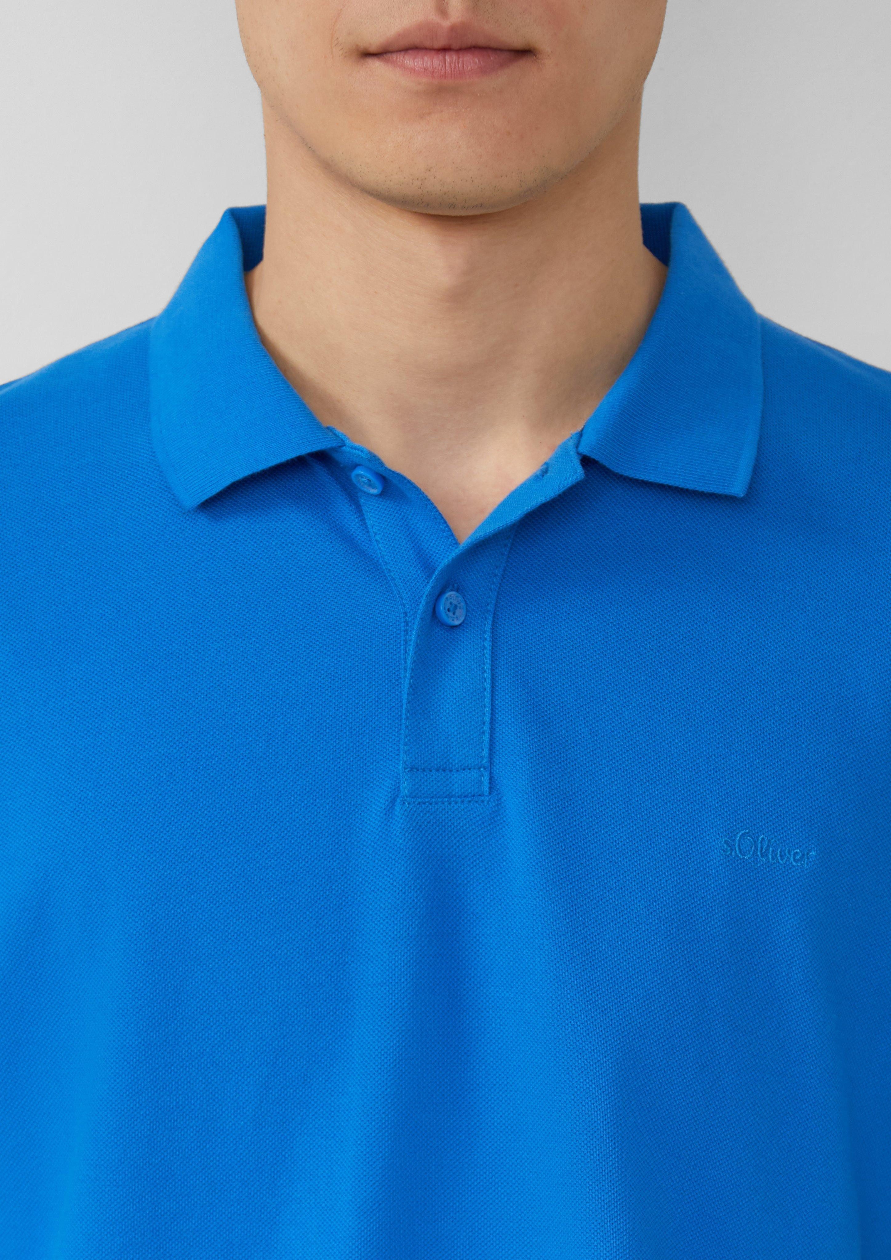 s.Oliver Kurzarmshirt Poloshirt aus Baumwollpiqué Logo günstig online kaufen