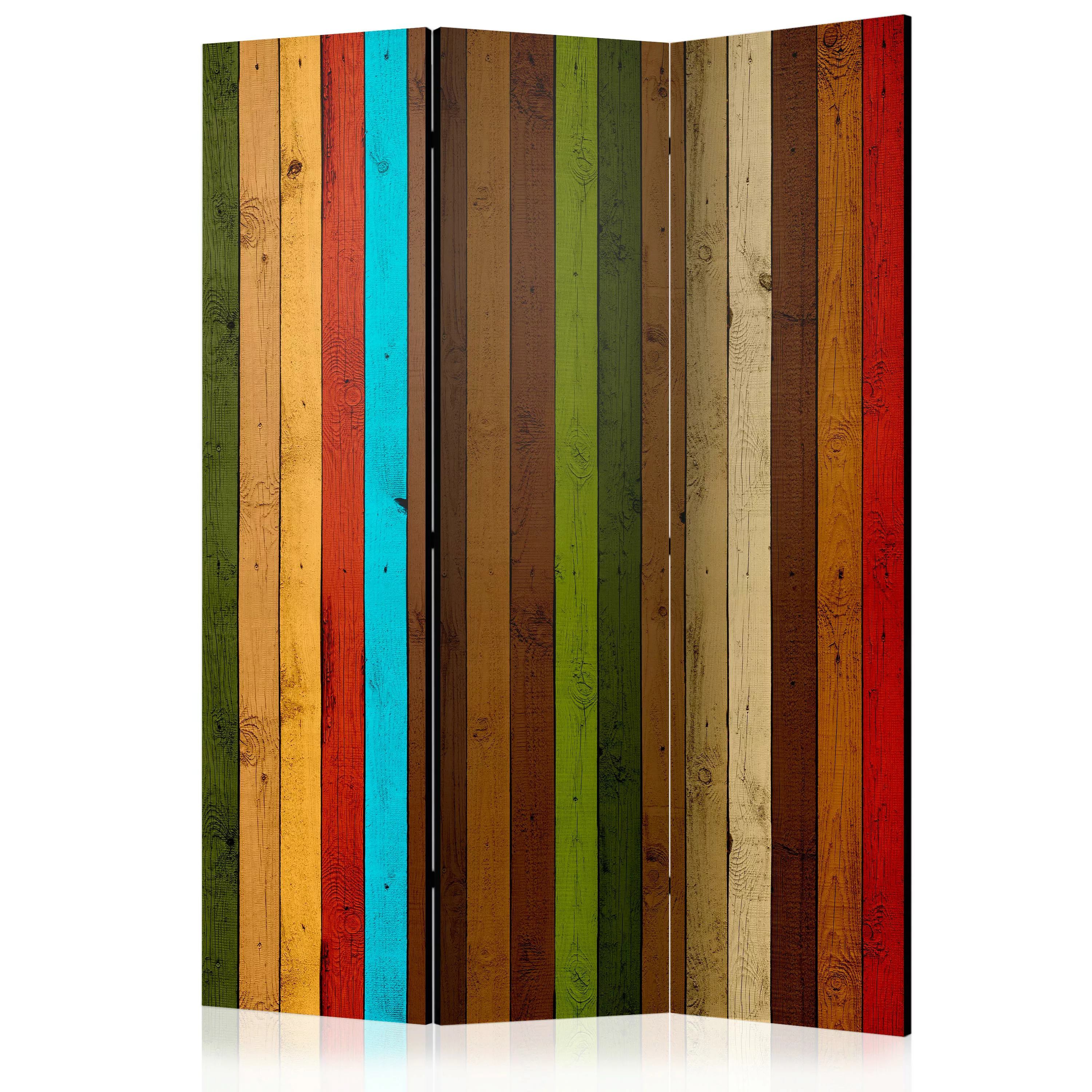 3-teiliges Paravent - Wooden Rainbow [room Dividers] günstig online kaufen