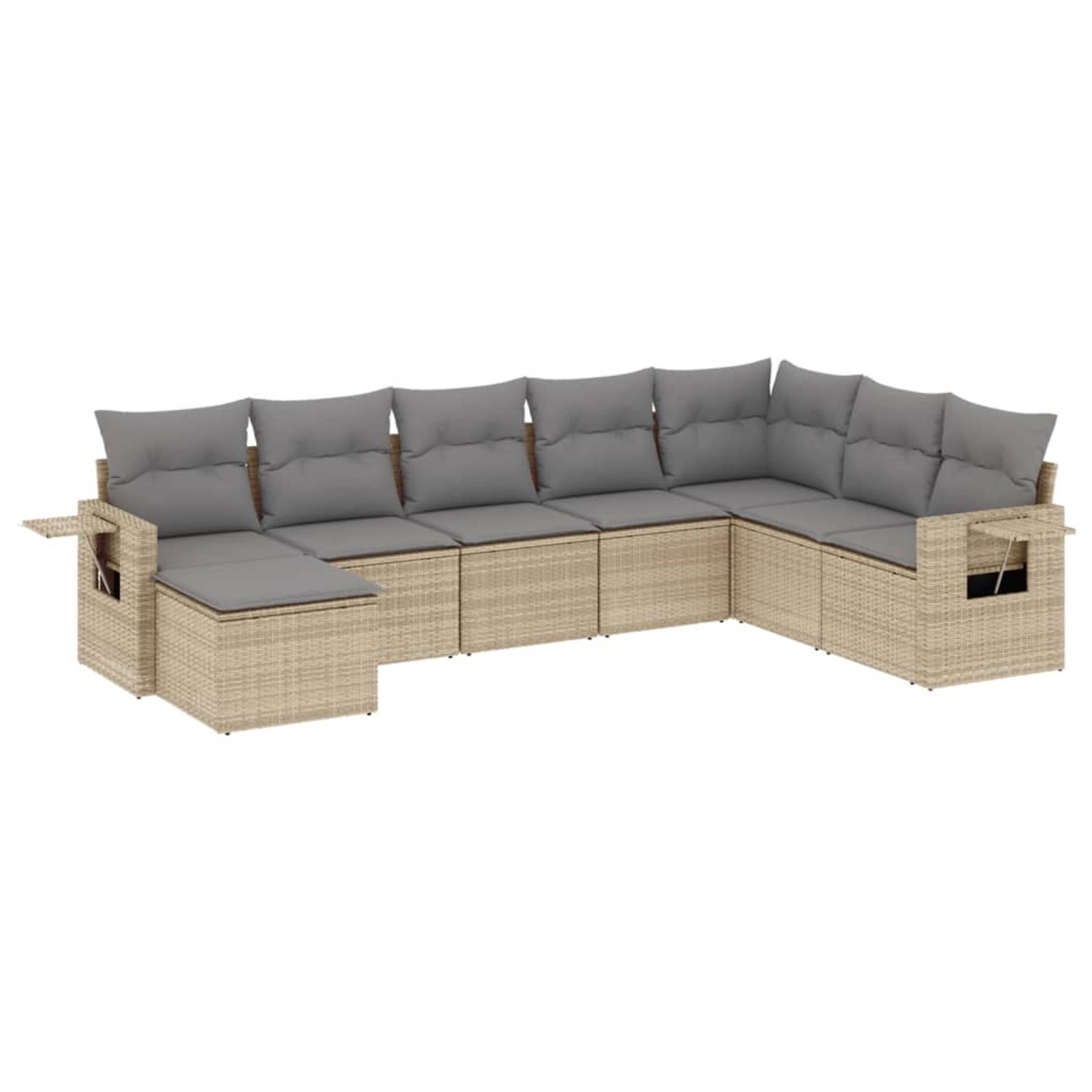 vidaXL 8-tlg Garten-Sofagarnitur mit Kissen Beige Poly Rattan Modell 256 günstig online kaufen