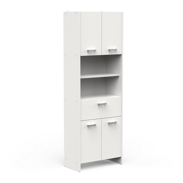 freiraum Hochschrank CORALIE 3 in Matt weiß - 63,6x184,9x32,8cm (BxHxT) günstig online kaufen