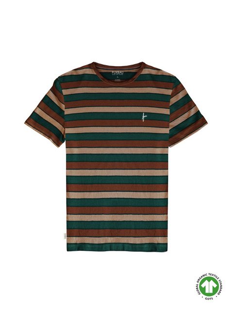 FUXBAU T-Shirt Männer Earth T-Shirt besonders weicher Stoff im Streifenmust günstig online kaufen