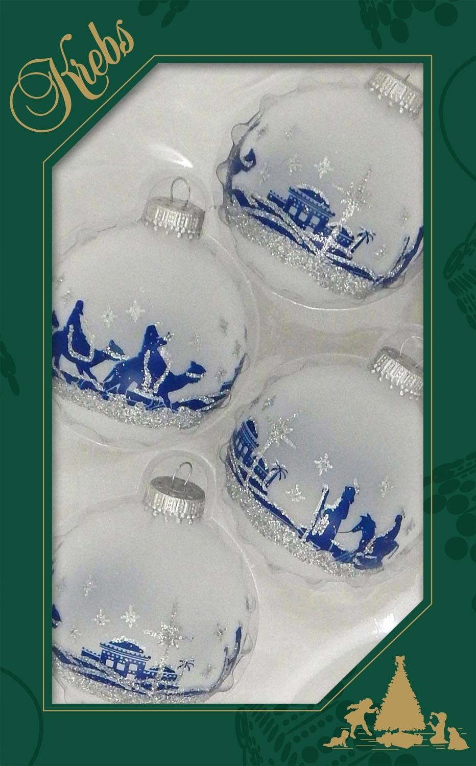 Krebs Glas Lauscha Weihnachtsbaumkugel "Bethlehem", (Set, 4 St.) günstig online kaufen