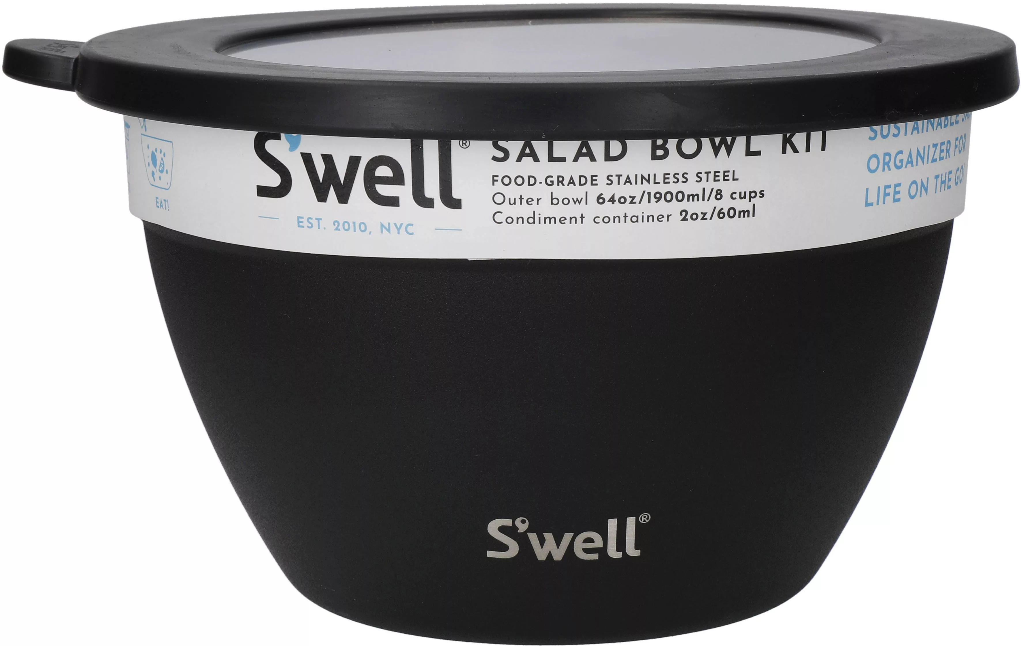 S'well Salatschüssel »S'well Onyx Salad Bowl Kit, 1.9L«, 3 tlg., aus Edelst günstig online kaufen