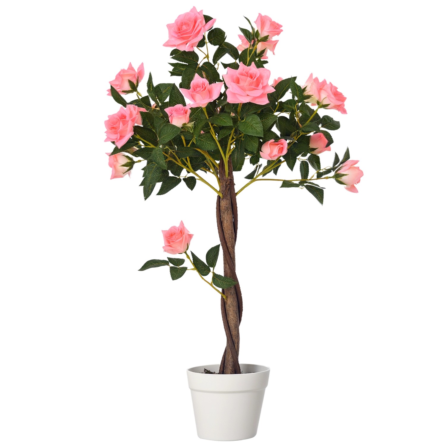 Outsunny Künstliche Rosenpflanzen im Zementtopf 90 cm günstig online kaufen