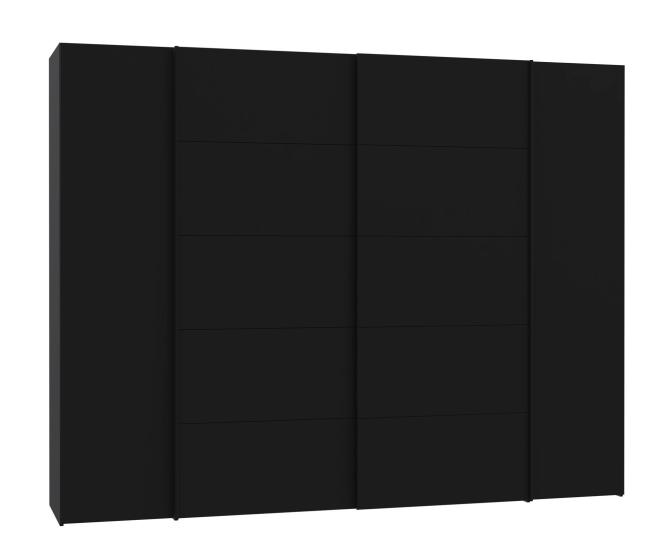 Kleiderschrank 270 cm breit 4-trg. Schwarz günstig online kaufen