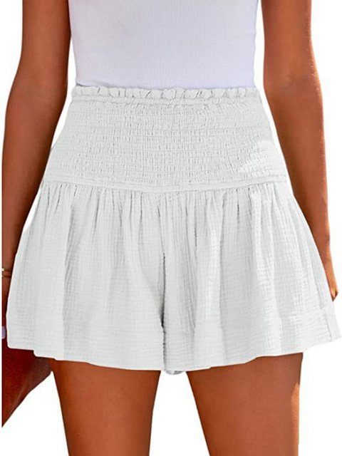 KIKI Strandshorts Damen Sommer-Plissee-Shorts einfarbig lässige Shorts günstig online kaufen