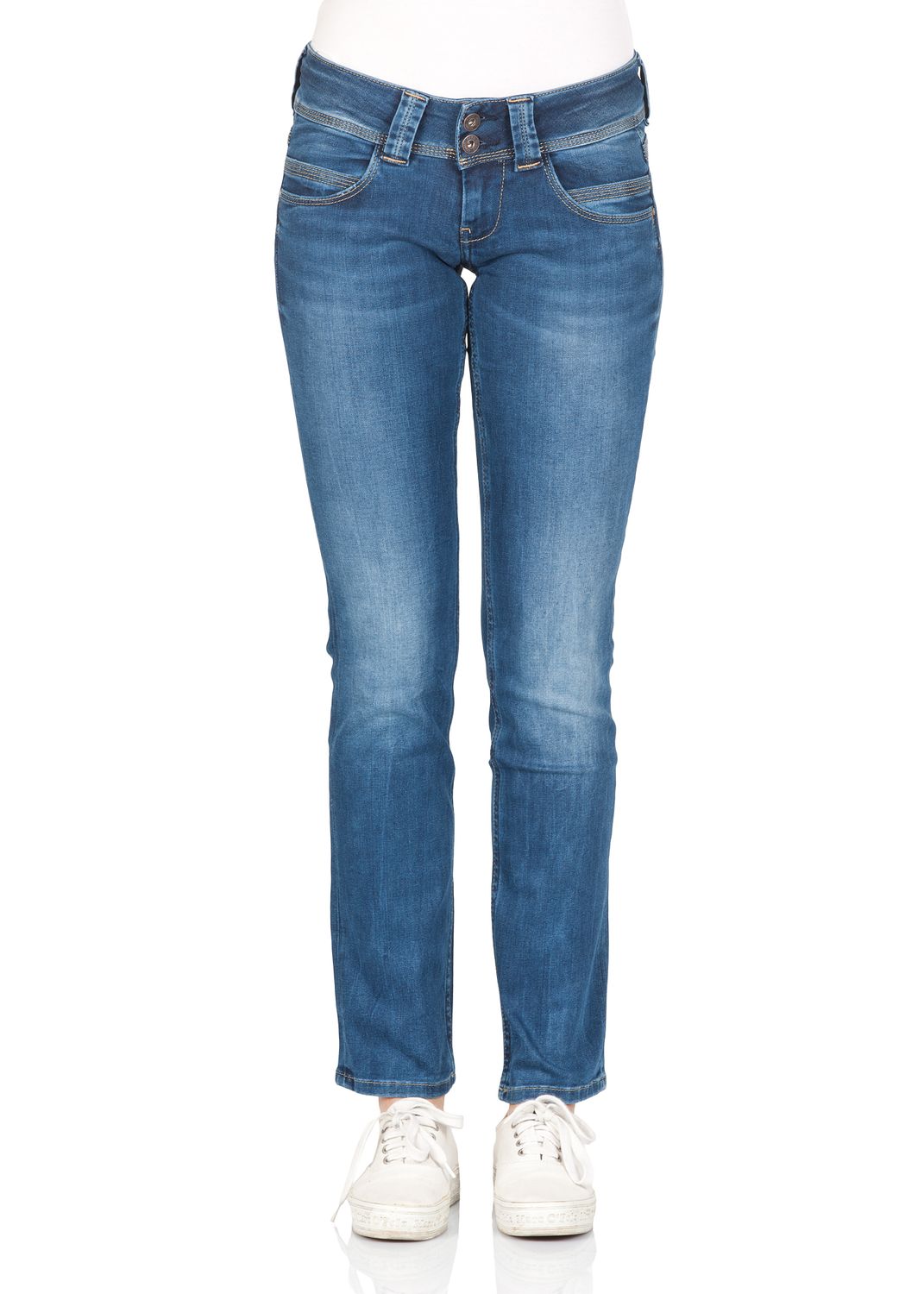 Pepe Jeans Damen Jeans Venus - Regular Fit - Blau - Authentic Rope günstig online kaufen