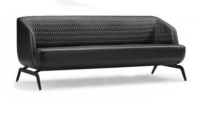 JVmoebel 3-Sitzer Schwarzes Ledersofa Designer 3-Sitzer Couch Wohnzimmer Si günstig online kaufen