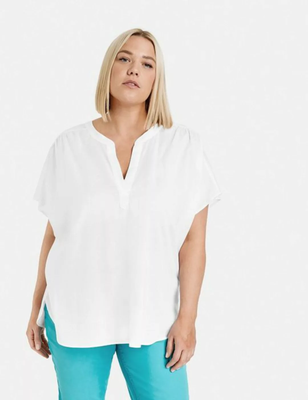 Samoon Kurzarmbluse Blusenshirt aus leichter Baumwolle günstig online kaufen