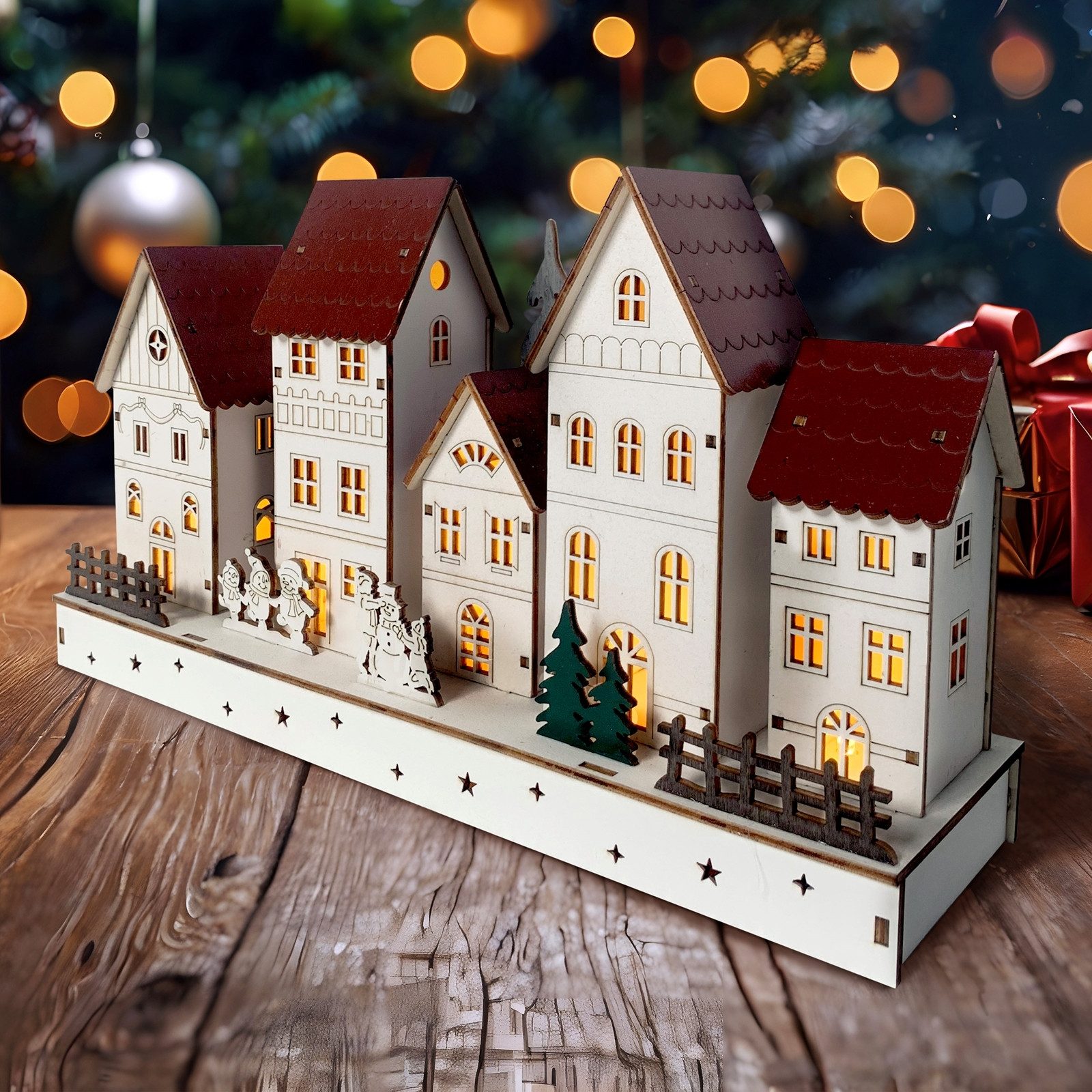 HTI-Living Weihnachtsszene LED Weihnachtsdeko Winterstraße, Leuchtdeko günstig online kaufen