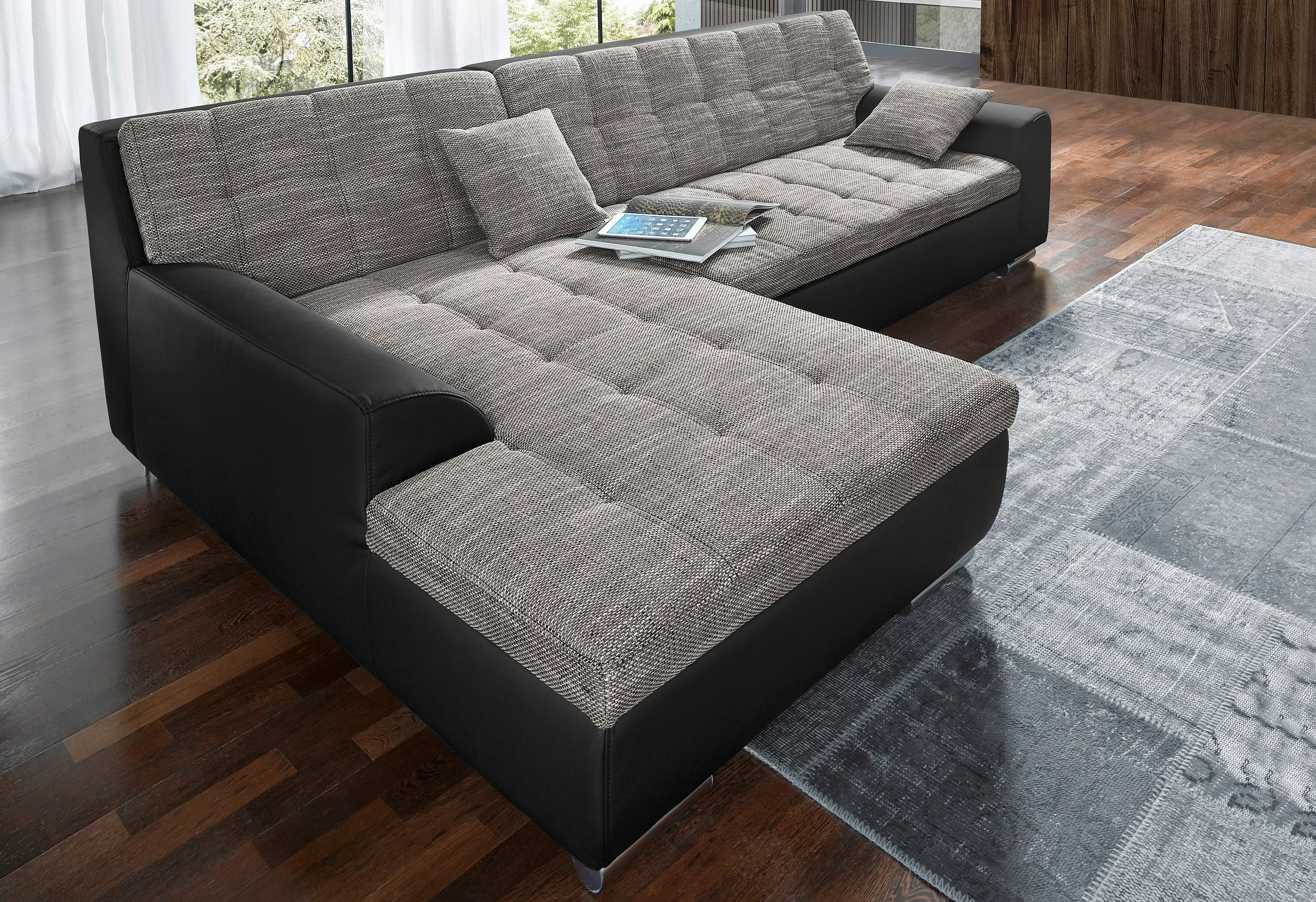 DOMO collection Ecksofa Treviso, wahlweise mit Bettfunktion, incl. Zierkiss günstig online kaufen
