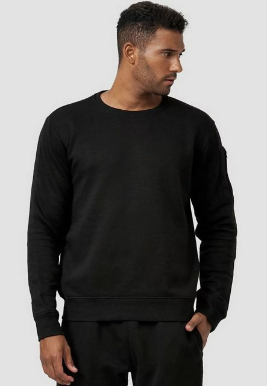 Egomaxx Sweatshirt Sweatshirt Pullover ohne Kapuze mit Armtasche 4240 in Sc günstig online kaufen