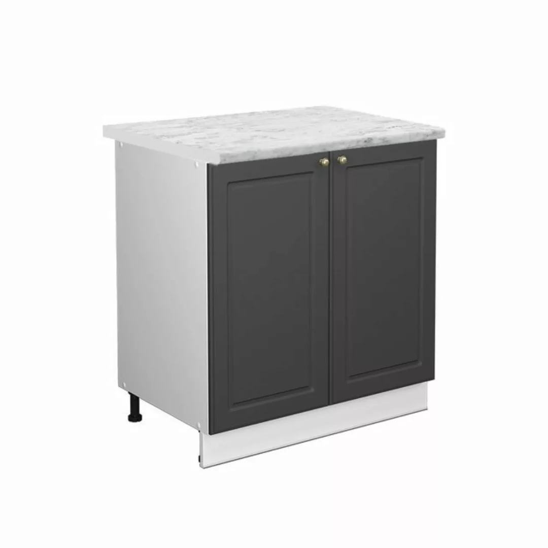 Vicco Spülenunterschrank Fame-Line, Anthrazit Hochglanz/Weiß, 80 cm mit Reg günstig online kaufen