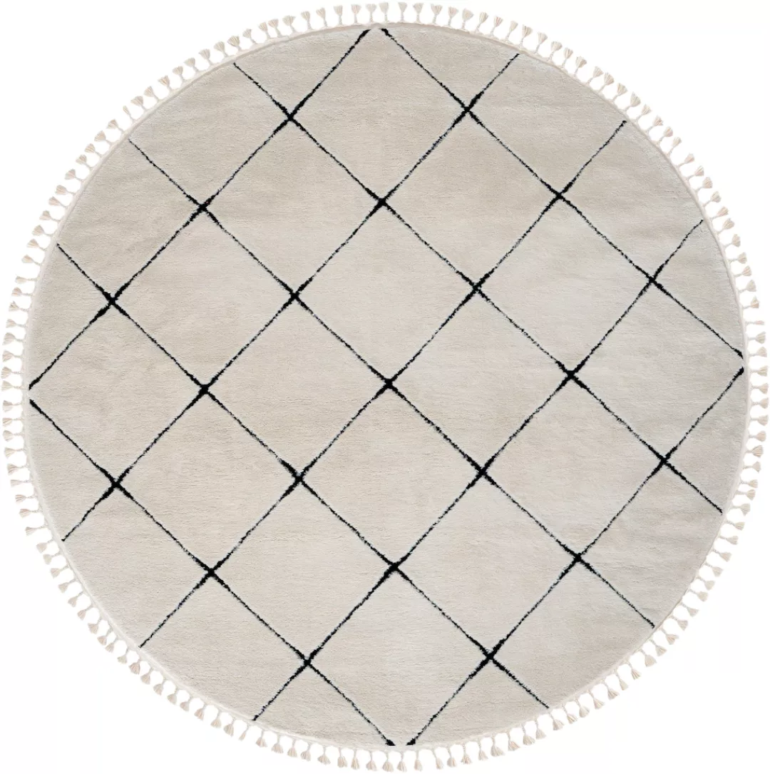 Myflair Möbel & Accessoires Hochflor-Teppich »Moroccan Square«, rund, moder günstig online kaufen