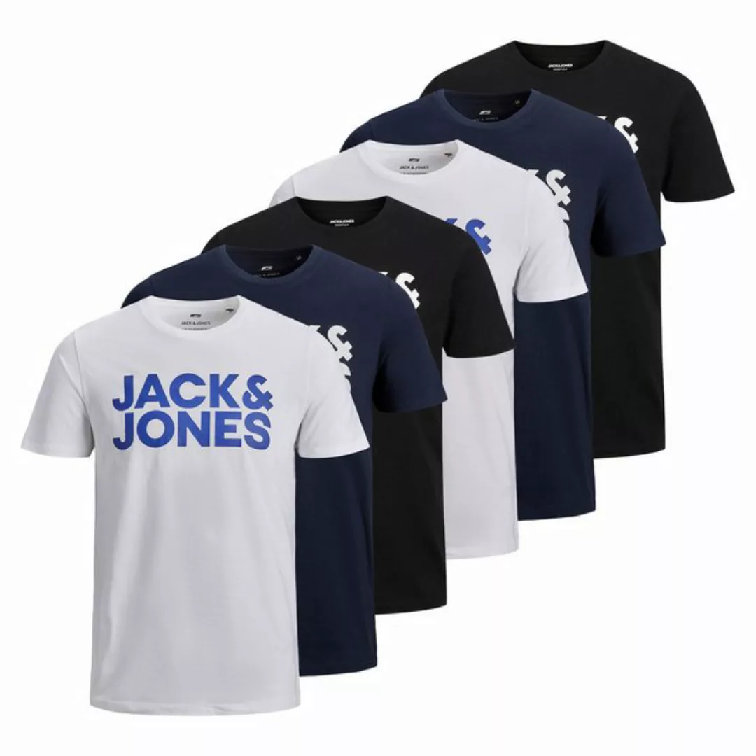 Jack & Jones T-Shirt Herren T-Shirt, 6er Pack - JJECORP LOGO TEE günstig online kaufen