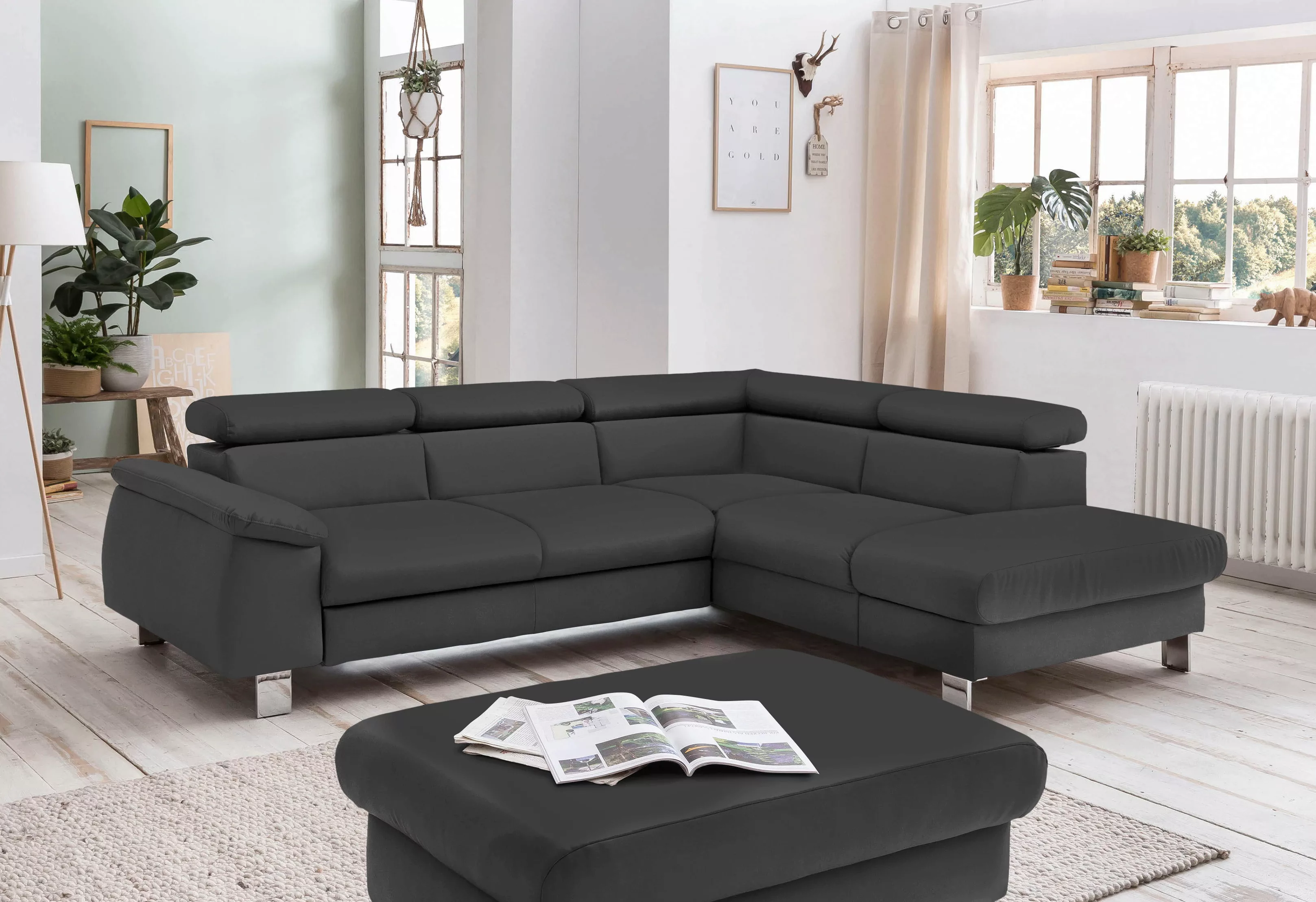 COTTA Ecksofa "Komaris L-Form mit Kopfteilverstellung", wahlweise mit Bettf günstig online kaufen