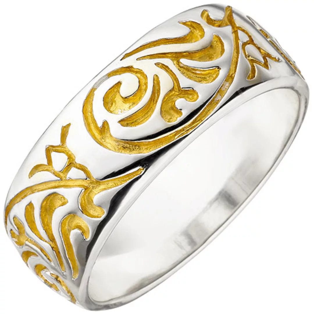 SIGO Damen Ring 925 Sterling Silber bicolor vergoldet Silberring günstig online kaufen