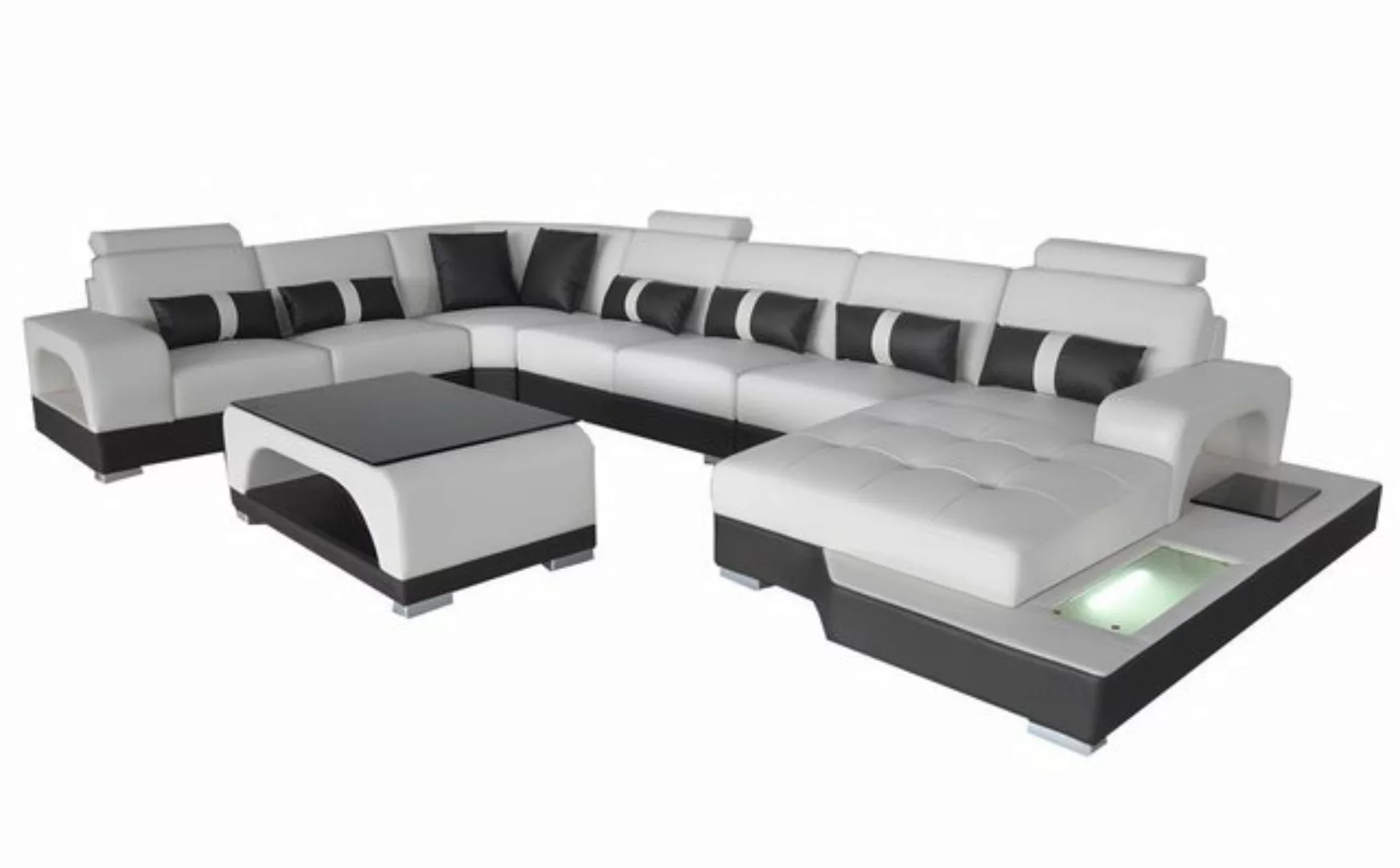 Xlmoebel Sofa Modernes Ledersofa mit Polsterung und Eckdesign für das Wohnz günstig online kaufen