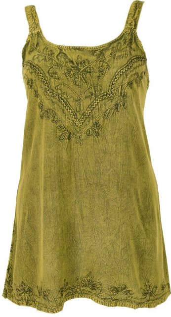 Guru-Shop T-Shirt Besticktes indisches Top Boho chic - limone alternative B günstig online kaufen