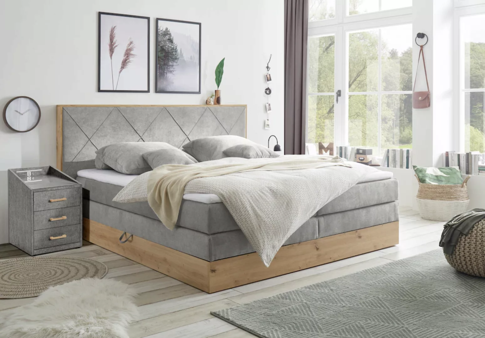 ED EXCITING DESIGN Boxspringbett "Bellevue", inkl. Bettkasten, wahlweise mi günstig online kaufen