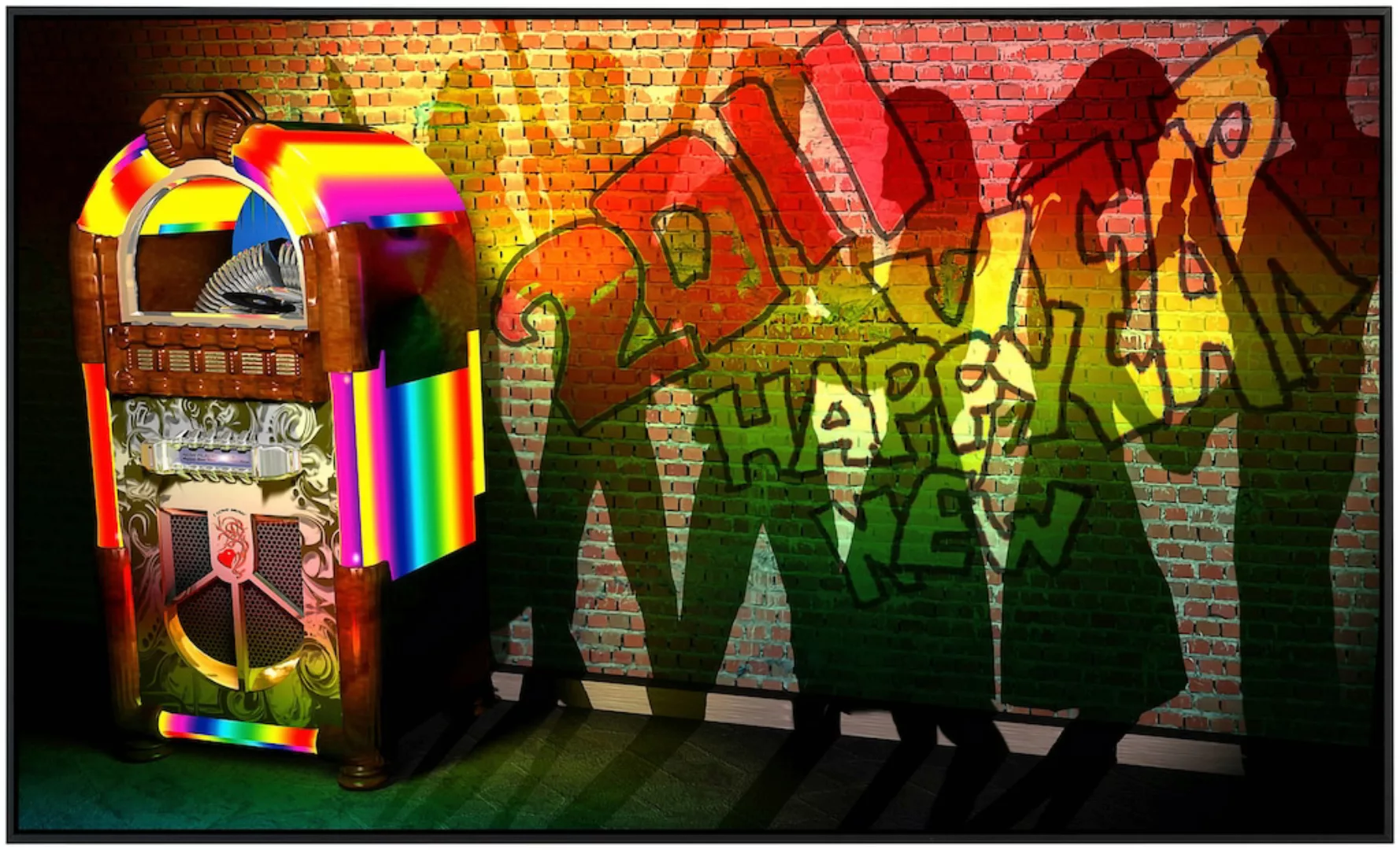 Papermoon Infrarotheizung »Jukebox mit Graffiti«, sehr angenehme Strahlungs günstig online kaufen