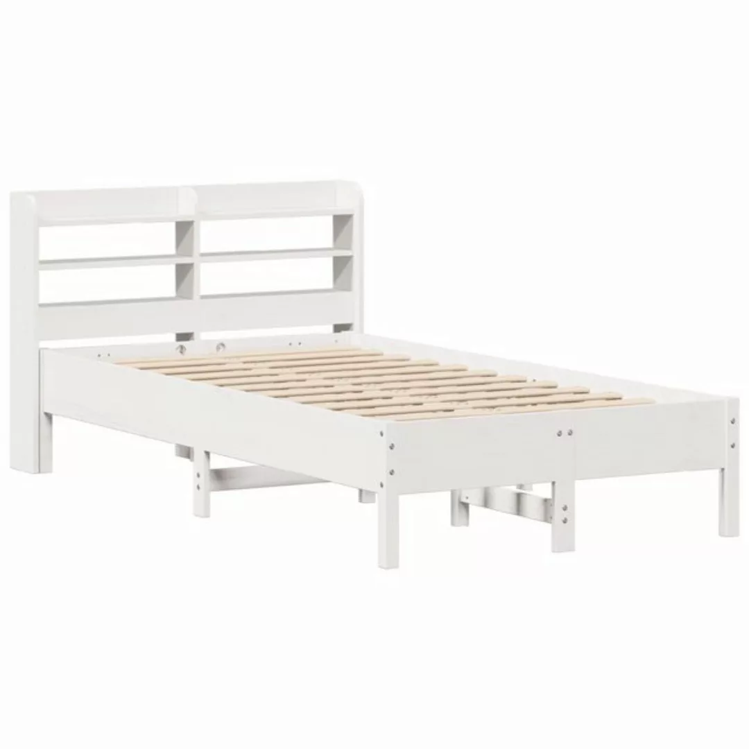 vidaXL Bett Massivholzbett ohne Matratze Weiß 90x200 cm Kiefernholz günstig online kaufen