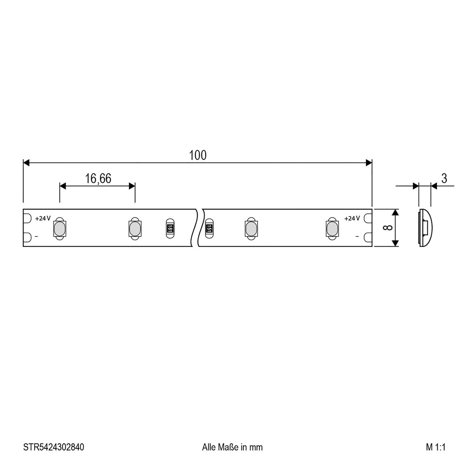 EVN STR5424 LED-Strip IP54 5m 24W 4.000K günstig online kaufen