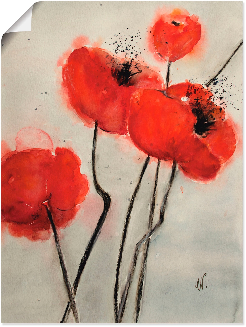 Artland Wandbild »Roter Mohn«, Blumen, (1 St.), als Leinwandbild, Poster in günstig online kaufen