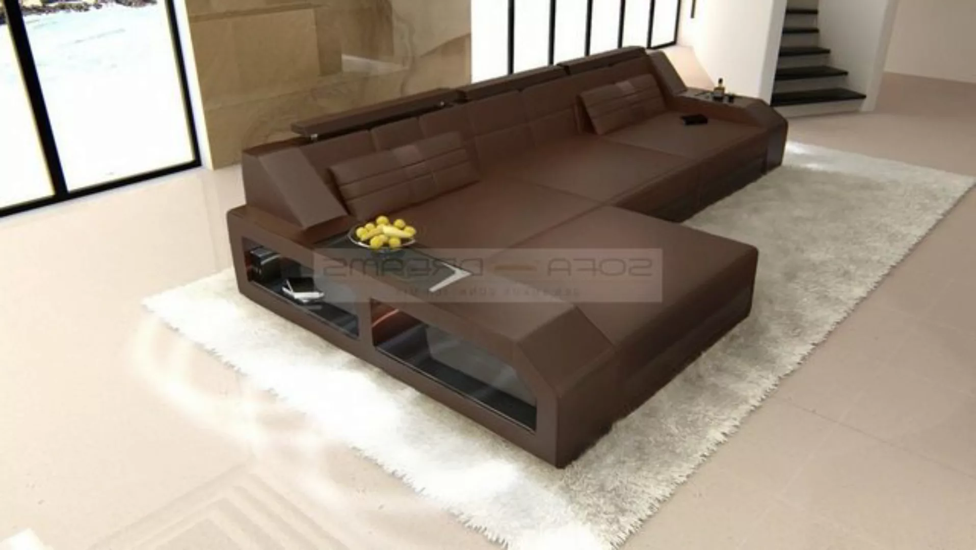 Sofa Dreams Ecksofa Ledercouch Sofa Leder Arezzo L Form Ledersofa, Couch, m günstig online kaufen