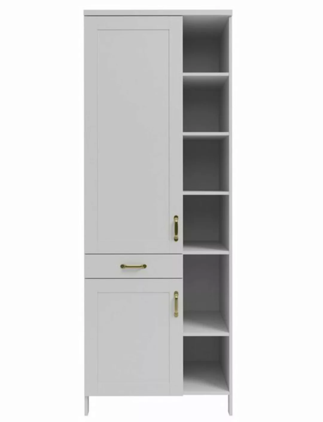 Home affaire Hochschrank Alba (1-St) Breite 75 cm, Kiefer massiv, 6 offene günstig online kaufen