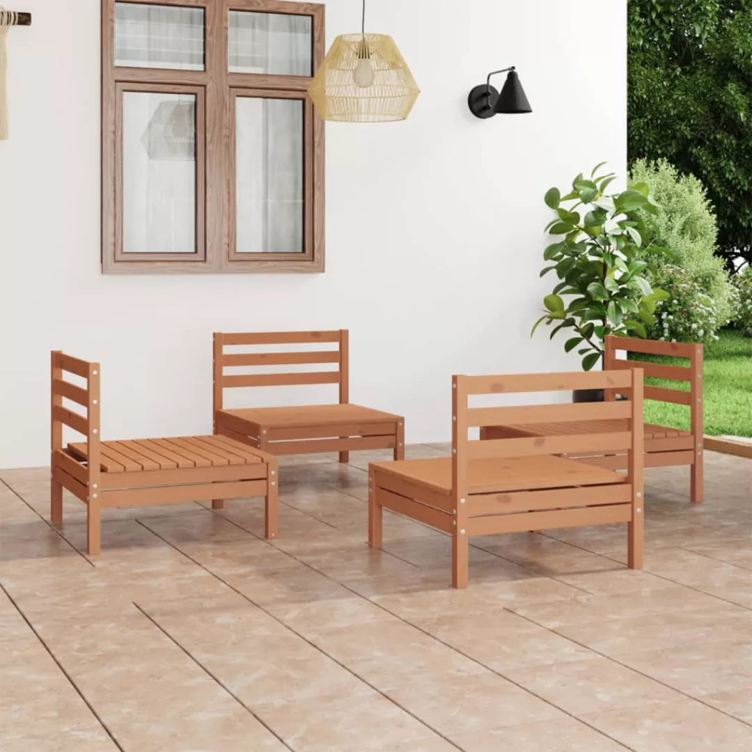 4-tlg. Garten-lounge-set Honigbraun Massivholz Kiefer günstig online kaufen