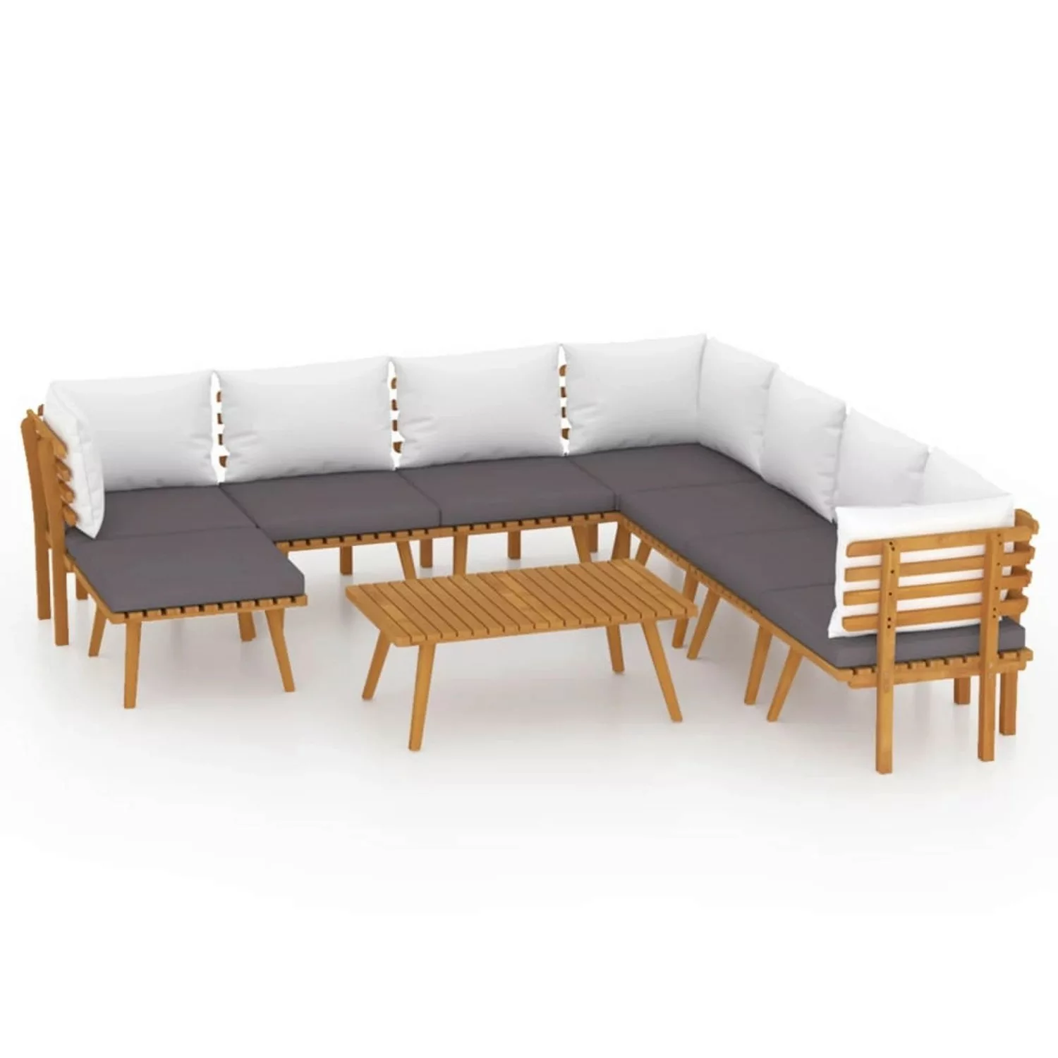 9-tlg. Garten-lounge-set Mit Kissen Massivholz Akazie günstig online kaufen