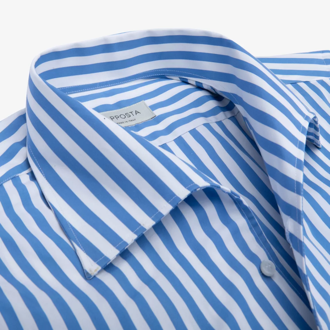 Hemd  streifen  hellblau 100% reine baumwolle popeline doppelt gezwirnt, kr günstig online kaufen