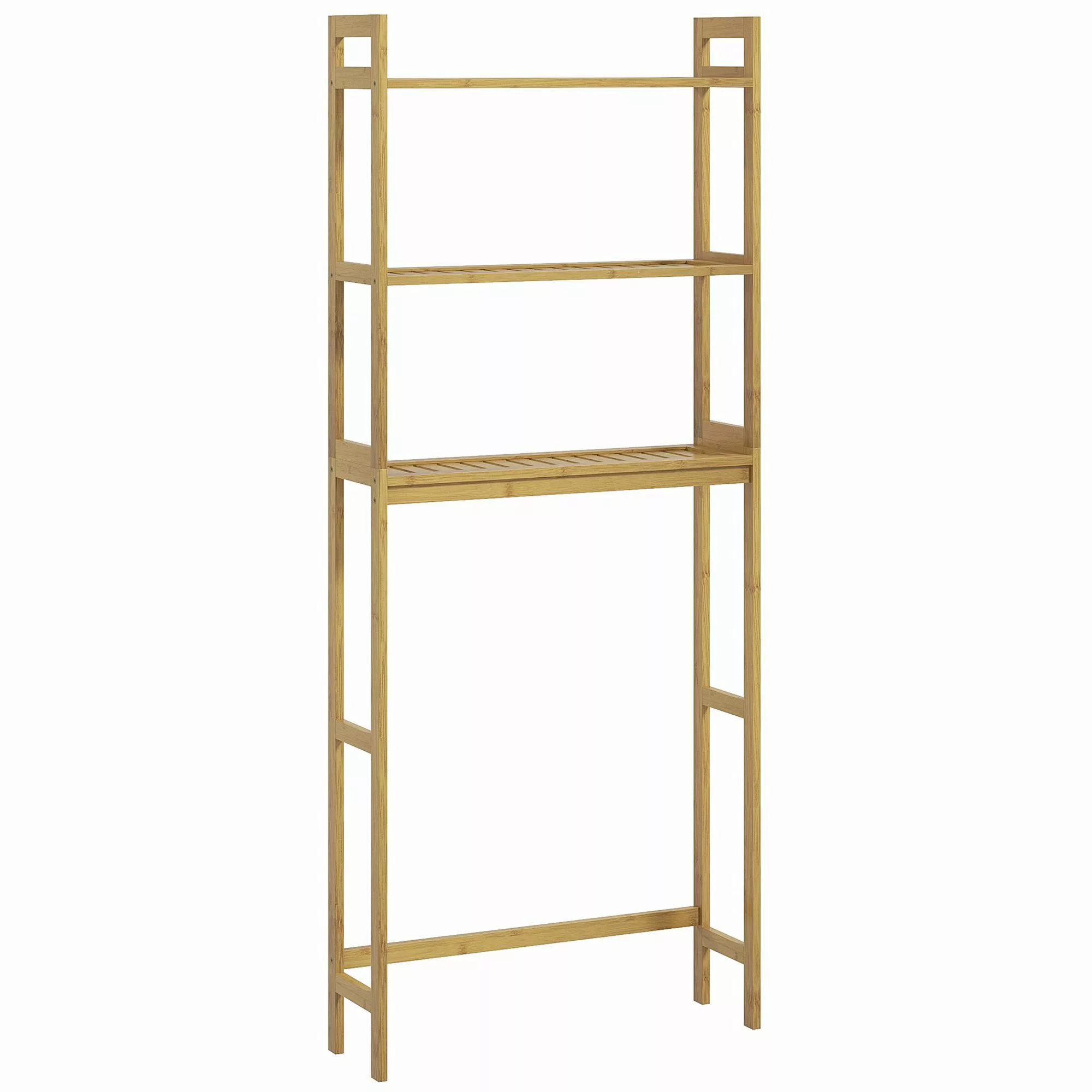 Kleankin Badregal Toilettenregal 3-stöckiges Badezimmerregal, Standregal günstig online kaufen